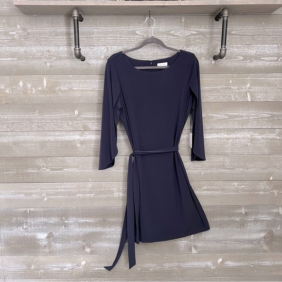 Calvin Klein | Navy Long Sleeve Tunic Dress & Belt Size 14 - Picture 7 of 11